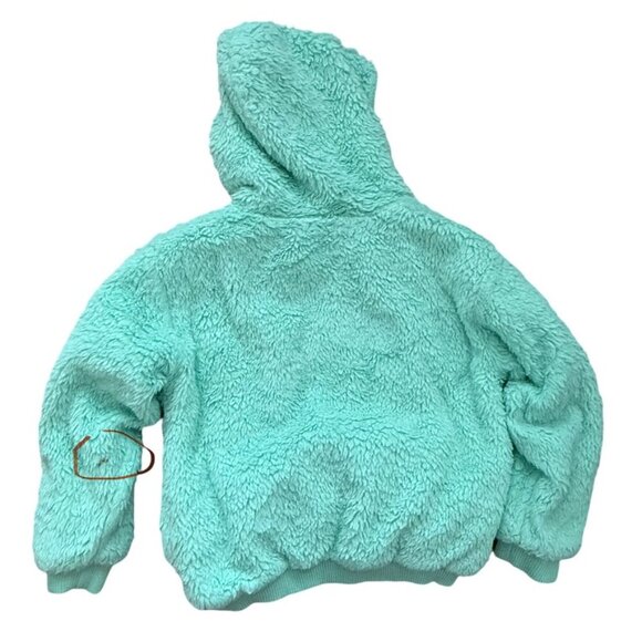 Betsey Johnson Teal Faux Fur DREAM Hoodie and Unicorn Rainbow Leggings Small - Picture 3 of 11